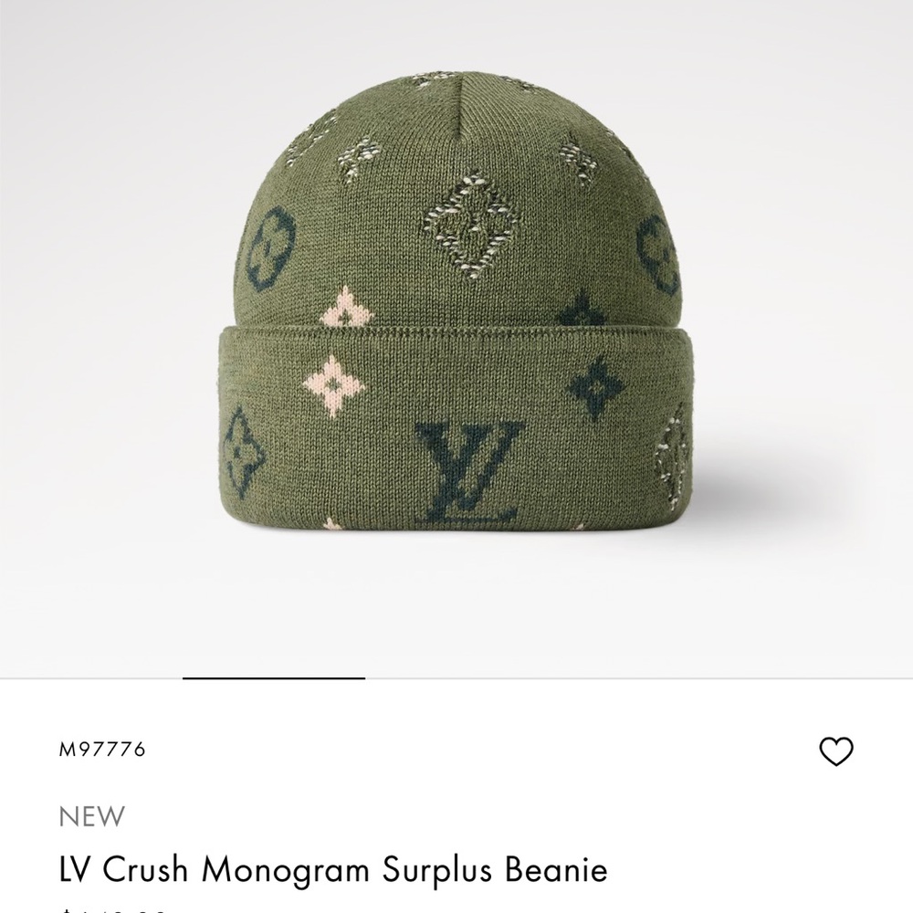 Louis Vuitton Olive Monogram Beanie